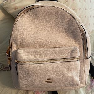 Coach leather small back pack in cream
